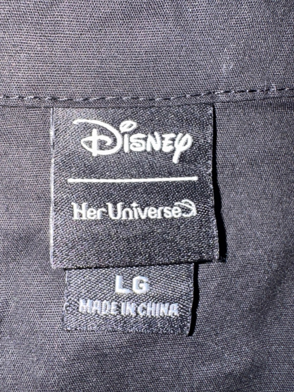 Her Universe Disney Halloween Bat Wing Collar Woven Button-Up Junior Sz M - Picture 8 of 13